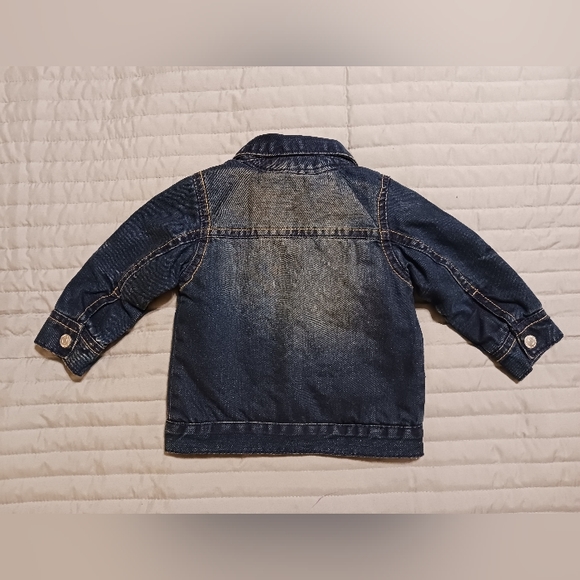 Kanz Baby Unisex Size 6M Fur Lapel Distressed Denim Jean Warm Bomber Jacket - Picture 4 of 13